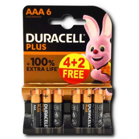DURACELL PLUS POWER  BATTERIES AAA  4+2