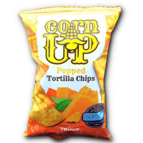 CORN UP POPPED TORTILLA CHIPS YELLOW CHEDDAR 60gr