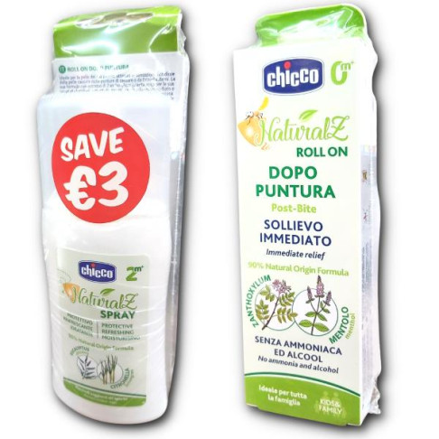 CHICCO ANTI MOSQUITO SPRAY + AFTER BITE ROLL ON