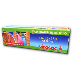 VIROSAC CLOTHES COVER BAGS X 5  65x150cm