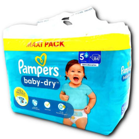 PAMPERS BABY DRY NAPPIES N.5+ X 84