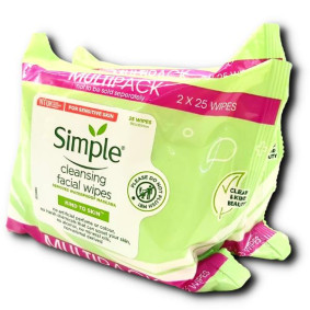SIMPLE FACE CLEANSING WIPES X25