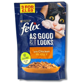 FELIX CAT FOOD CHICKEN IN JELLY POUCH 100gr