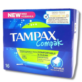 TAMPAX COMPAK TAMPONS SUPER X 16