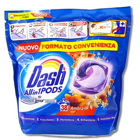 DASH LAUNDRY PODS ALL IN 1 AMBRA X 38