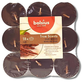 BOLSIUS OUD WOOD TEALIGHT CANDLES X18