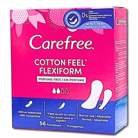 CAREFREE PANTY LINERS COTTON FLEXIFORM 56PACK