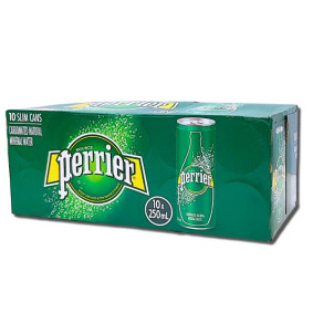 PERRIER SPARKLING MINERAL WATER 250ml X 10