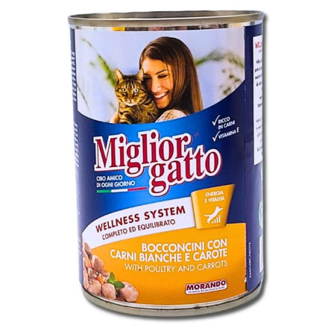 MIGLIOR GATTO CANNED CAT FOOD WHITE MEAT 405G