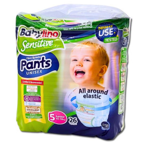 BABYLINO SENSITIVE PANTS UNISEX JUNIOR No5  10-16kg X26