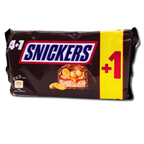 SNICKERS CHOCOLATE BARS  4+1 FREE