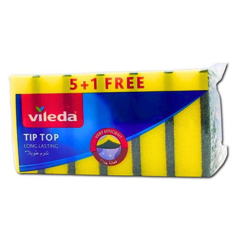 VILEDA TIP TOP SPONGE SCOURER 5+1FREE