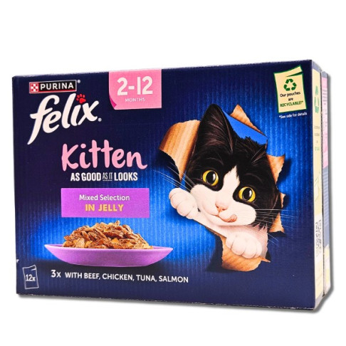 FELIX KITTEN MIXED SELECTION IN JELLY X 12