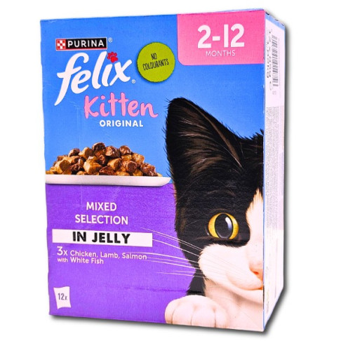 FELIX KITTEN MIXED SELECTION IN JELLY X 12