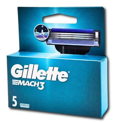 GILLETTE MACH 3 SHAVING RAZOR CARTRIDGES X 5