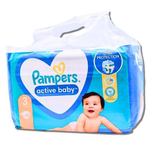 PAMPERS ACTIVE BABY NAPPIES N.3 X 90