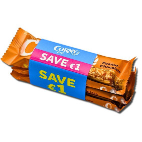 CORNY BIG PEANUT CHOCOLATE CEREAL BAR 50grX 3 €1 OFF