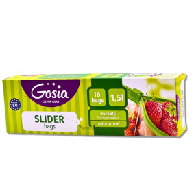GOSIA ZIPPER BAGS 1.5ltr X 16