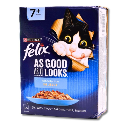 FELIX CAT FOOD FISH SELECTION IN JELLY 85gr X12
