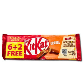 NESTLE KIT KAT 2 FINGERS 6+2 FREE ORANGE