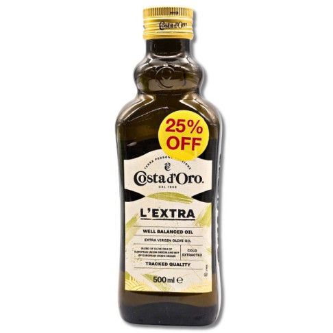 COSTA D`ORO EXTRA VIRGIN OLIVE OIL 500ml 25% OFF