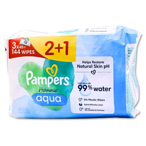 PAMPERS AQUA WIPES  X 52