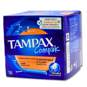 TAMPAX COMPAK TAMPONS SUPER PLUS X 16