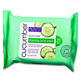 BEAUTY FORMULAS COOL MOIST FACIAL WIPES  X 25