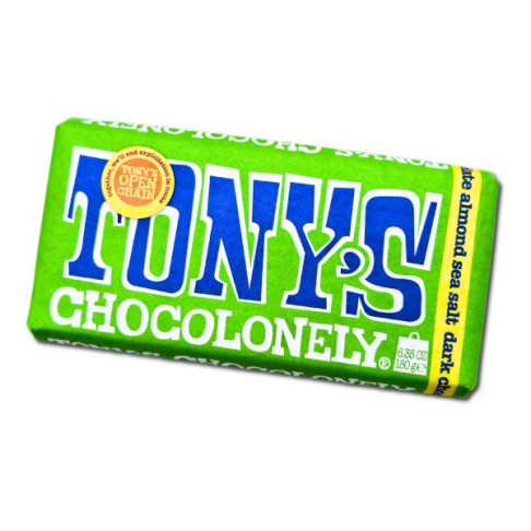 TONY`S DARK CHOC BAR ALMOND & SEA SALT 180gr