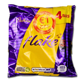 CADBURY FLAKE CHOCOLATE BAR 20gr X4 €1OFF
