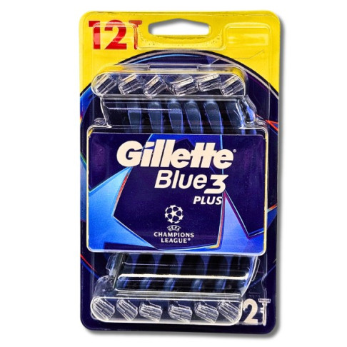 GILLETTE BLUE 3 DISPOSABLE SHAVING BLADES x12