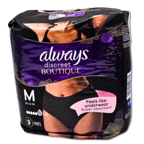 ALWAYS DISCREET BOUTIQUE 6 PLUS MED X 9