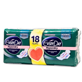 EVERYDAY SANITRY PADS HYPERDRY NORMAL ULTRA PLUS X 18