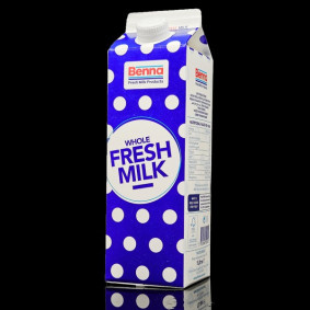 BENNA FRESH MILK - WHOLE  3.5% FAT - 1 lt