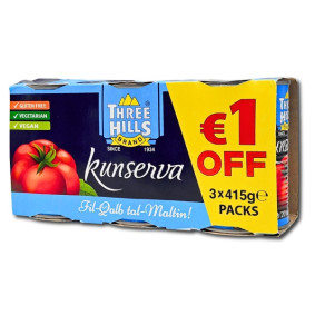 THREE HILLS KUNSERVA 400 gr X 3 €1 OFF