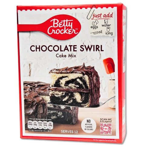 BETTY CROCKER CAKE MIX CHOCOLATE SWIRL 500gr BETTY CROCKER CAKE MIX CHOCOLATE SWIRL 500gr
