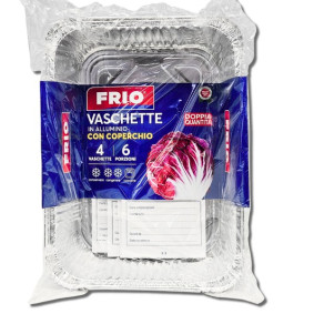 FRIO ALUMINIO DISH WITH LID X 4 (29x19x6)