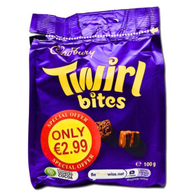 CADBURY TWIRL BITES BAG 100gr @ 2.99