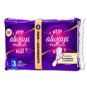 ALWAYS PLATINUM SUPER EXTRA 3 +WINGS  X 12