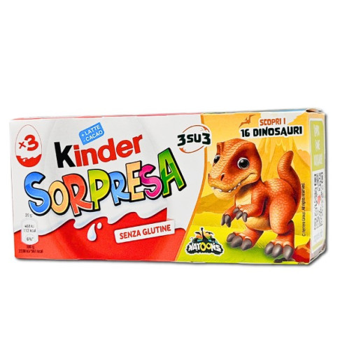 KINDER SURPRISE CHOCOLATE EGG 20gr X 3