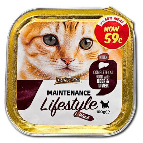 PRINCESS  PATE TRAY KITTEN BEEF & LIVER  100 GR