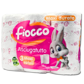 FIOCCO MAXI PINK KITCHEN ROLLS X 3
