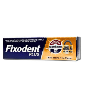 FIXODENT PLUS DENTURE ADHESIVE CREAM UNBEATABLE BITE 40gr