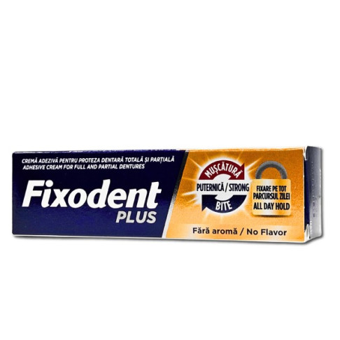FIXODENT PLUS DENTURE ADHESIVE CREAM UNBEATABLE BITE 40gr