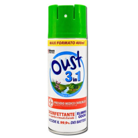 OUST 3 IN 1 SURFACE &  SOFT FURNISHINGS DISINFECTANT SPRAY 400ml