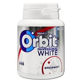 ORBIT PROFESSIONAL SUGAR FREE WHITE SPEARMINT CHEWING GUM  X 46
