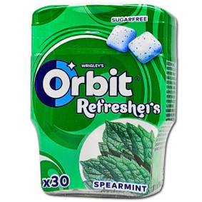 ORBIT REFRESHERS SUGAR FREE CHEWING GUM SPEARMINT X 30