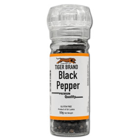 TIGER BRAND LTD BLACK PEPPER CORNS IN GRINDER 50gr TIGER BRAND LTD BLACK PEPPER CORNS IN GRINDER 50gr