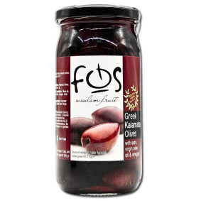 FOS GREEK KALAMATA OLIVES 360G FOS GREEK KALAMATA OLIVES 360G