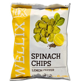 WELLIX LEMON PEA SPINACH CHIPS 45gr WELLIX LEMON PEA SPINACH CHIPS 45gr